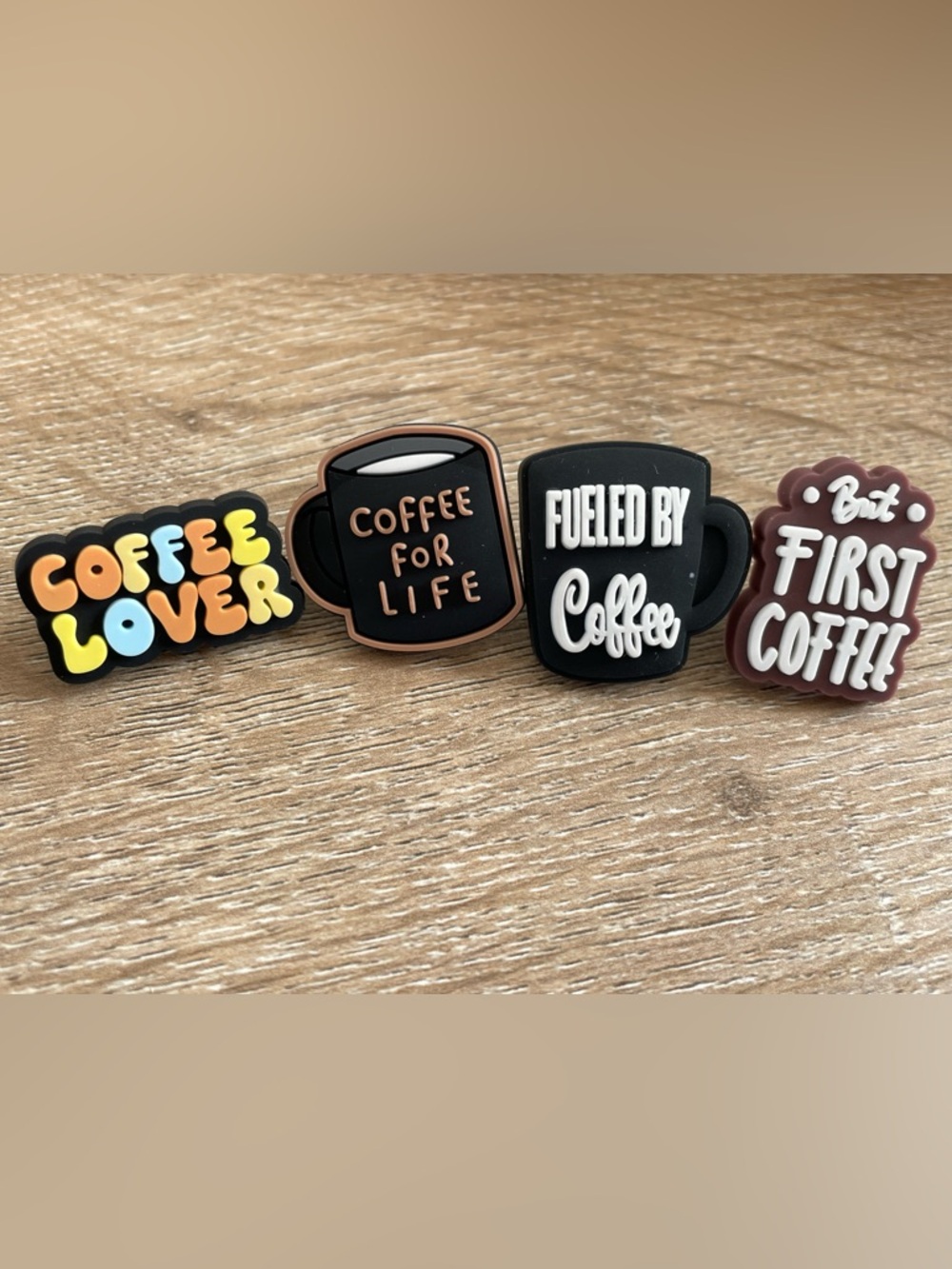 Coffee For Life + Fueled By Coffee Pin Set - Black & Brown Accents